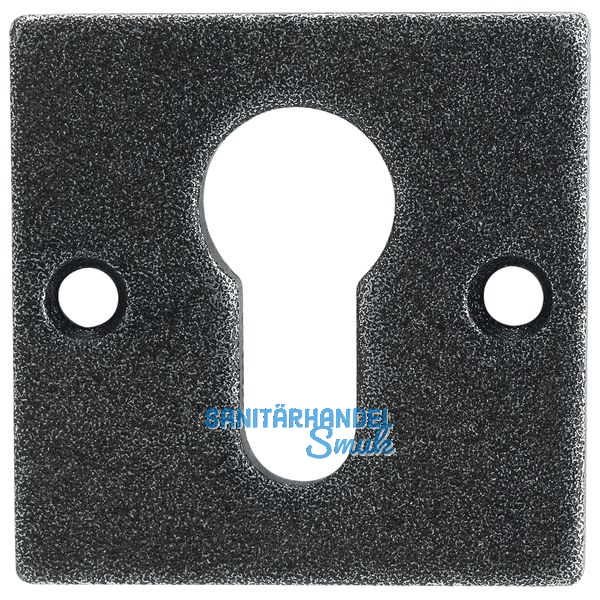 HRTNAGL Zylinderrosette eckig PZ,- HALL u. Sll, 52x52 mm, verz schwarz passiv