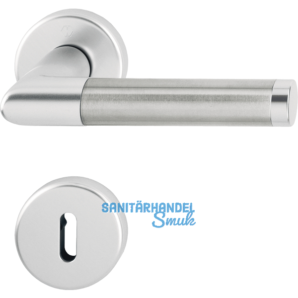 HOPPE Drckergt. AMSTERDAM - auf Ros. BB, 37 - 47, silber eloxiert/Edelstahl