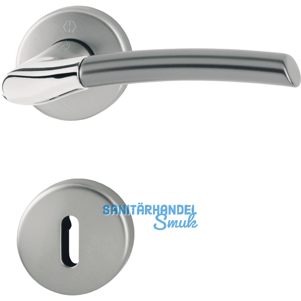 HOPPE Drckergt. BERGEN - auf Ros. BB, TS 39-47, Messing verchromt/Edst.-Eff.