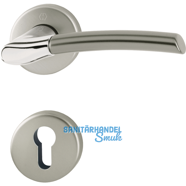 HOPPE Drckergt. BERGEN - auf Ros. PZ, TS 39-47, Messing verchromt/Edst.-Eff.