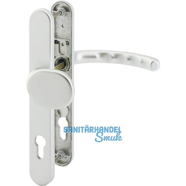 HOPPE Wechselgarnitur LUXEMBOURG - m Knopf u. LS PZ88, Alu silber elox