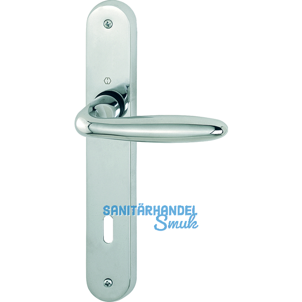 HOPPE Drckergt. VERONA - auf LS PZ88, TS32 - 48, Messing verchromt matt