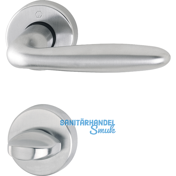 HOPPE Drckergt. VERONA - auf Ros. WC, TS38 - 42, Messing verchromt matt