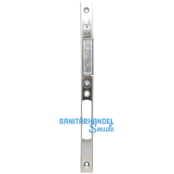 Schlieblech Falle u. Riegel verstell. Stulp 16 mm, links, verzinkt silberfrbig