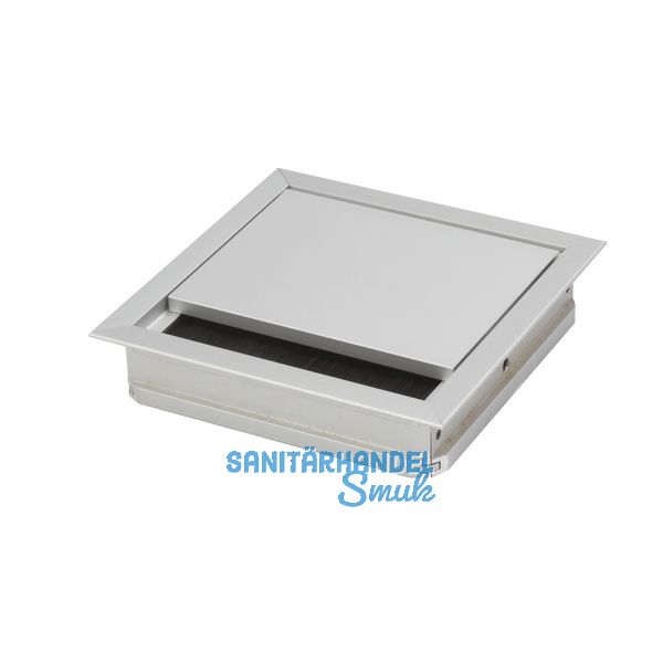 Kabeldurchgang eckig mit Staubschutzbrste, 70x70x25 mm, Aluminium eloxiert