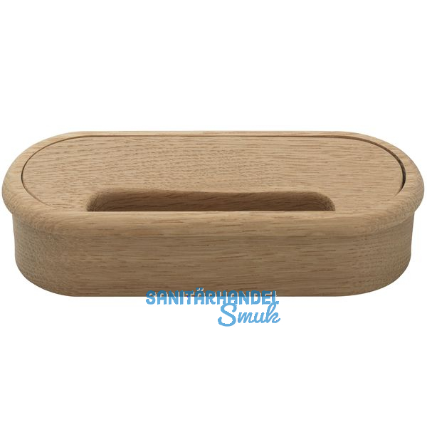 Kabeldurchgang oval, Holz, 57 x 143 mm, Eiche roh