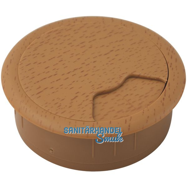 Kabeldurchgang rund, Einbau  60 mm, Kunststoff Buche