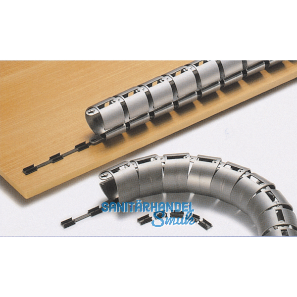 Kabelkanal horizontal, Lnge 1000 mm, Kunststoff silber