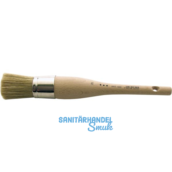 Kapsel Pinsel Gre 4  8 mm mit reinen hellen Borsten und rohem Stiel