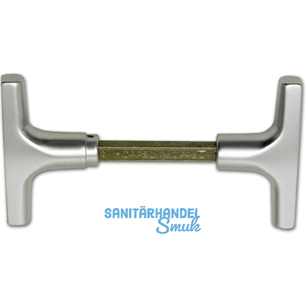 Kipptorschloss-Griffpaar, VK 9 mm, TS 40 - 50 mm, silber eloxiert