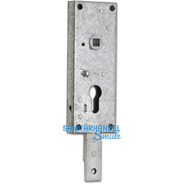 Kipptorschloss gefedert, nach unten, Kasten 60x160 mm, verzinkt