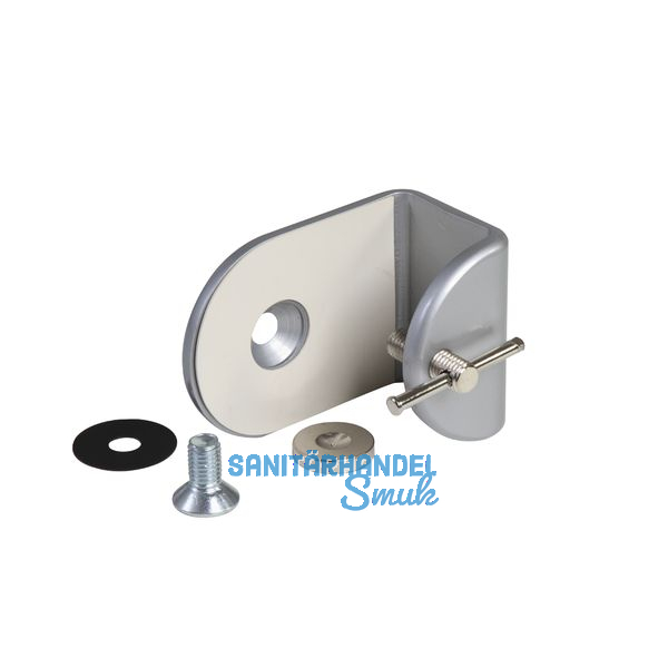 Klemmbefestigung Quatro, Zinkdruckguss silber lackiert (RAL 9006)