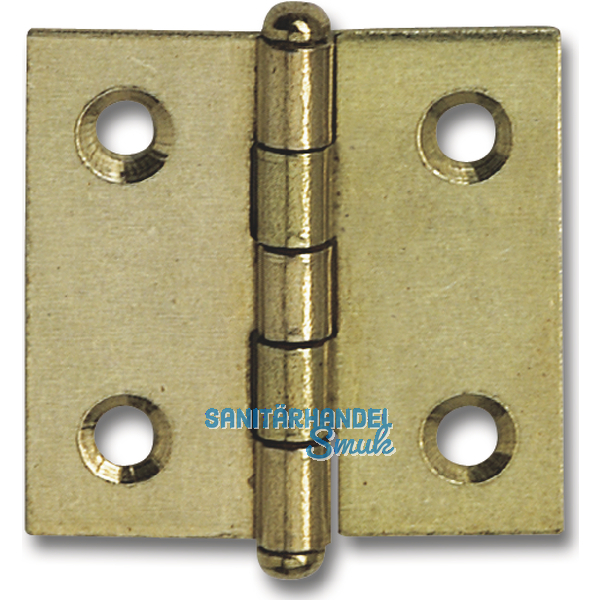 Knopfscharnier - leichte Ausfhrung 30x30x1 mm, Stahl vermessingt