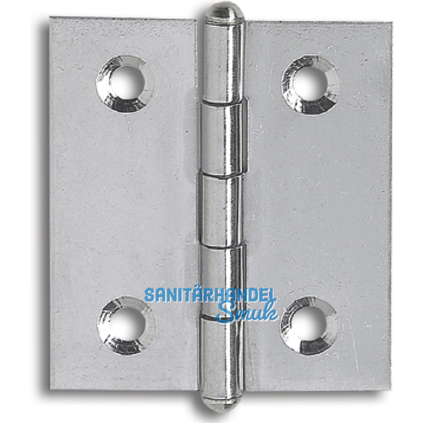 Knopfscharnier - leichte Ausfhrung 60x50x0,9 mm, Edelstahl