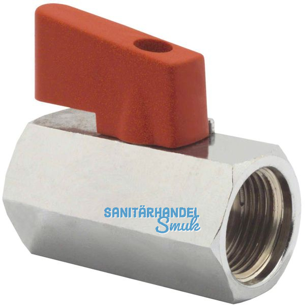 Kugelhahn mit beidseitigem IG 1/4\" mit kurzem Hebel