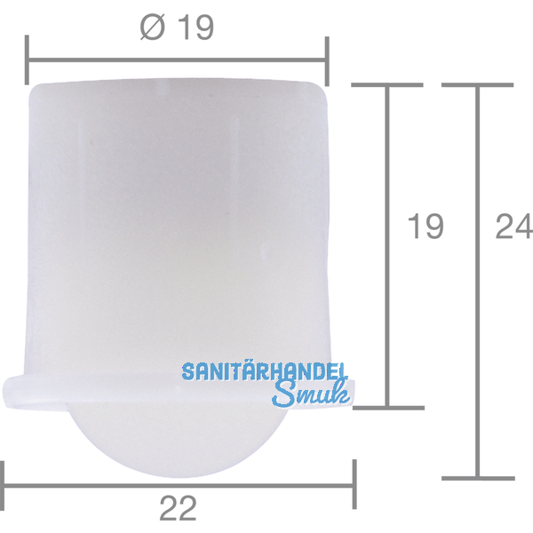 Kugelrolle 0 soft  19 mm,Tiefe 19 mm, Kunststoff wei