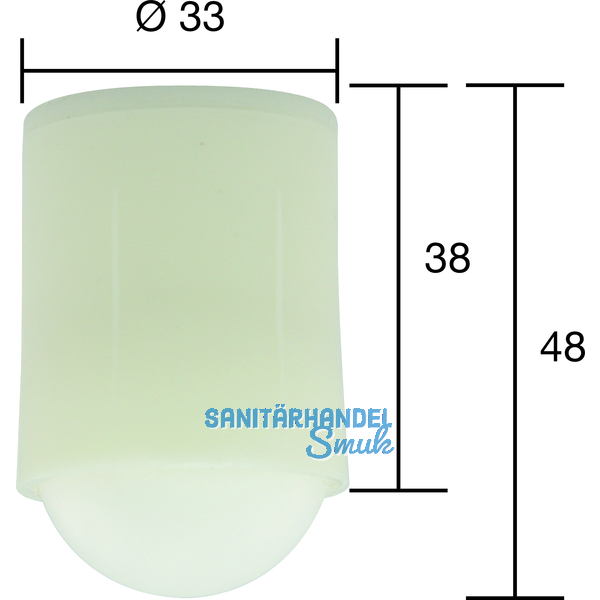 Kugelrolle 3  33 mm, Tiefe 38 mm, Kunststoff wei