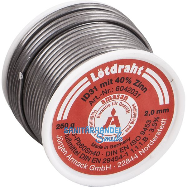 Kolofonium-Ltdraht (Rhren-Lot)  3 mm Rolle =250 g