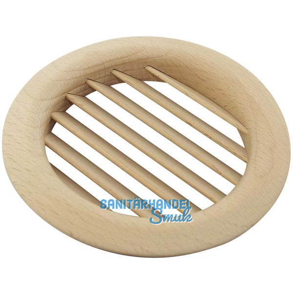 Lftungsrosette rund  74 mm, Einlass  60 mm, Buche gedmpft roh