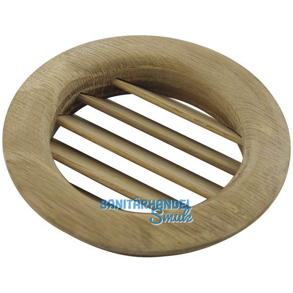 Lftungsrosette rund  112 mm, Einlass  94 mm, Eiche roh