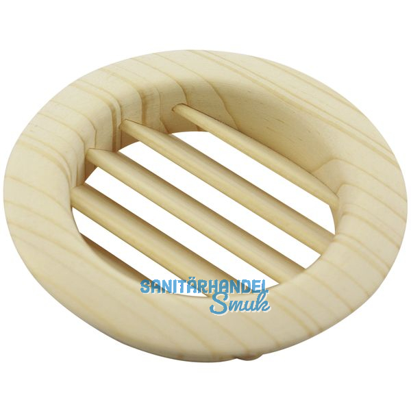 Lftungsrosette rund  112 mm, Einlass  94 mm, Fichte roh