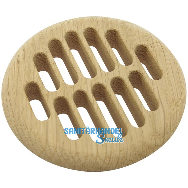 Lftungsrosette rund  83 mm, Einlass  68 mm, Eiche roh