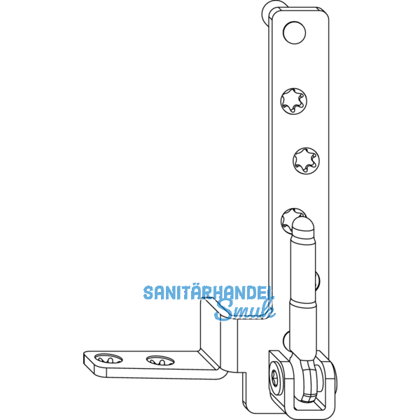 MACO Ecklager 180 kg Holz, 12/18 mm, Tragezapfen 9 mm, wei, links (222501)