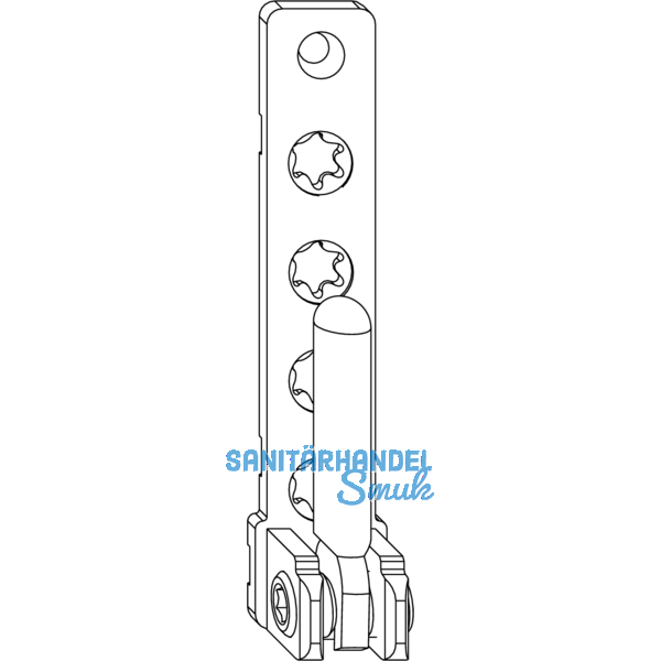 MACO Ecklager PVC, mit 7 mm Tragezapfen L=12 mm, 120 kg, silber (52764)