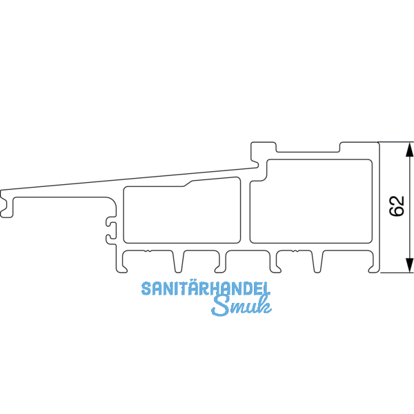 MACO Fiber-Therm Bodenschwelle Grundkrper 180, L=2500 mm, silber (465554)