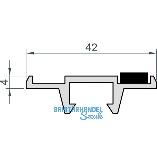MACO HS Lauf-/Fhrungsschiene System C, oben/unten, silber, L=3500 mm (N20114)
