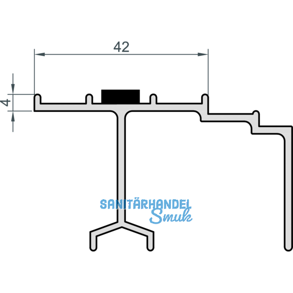 MACO HS Fhrungsschiene oben mit Blende, TS 68 mm, silber, L=2500 mm (N19913)