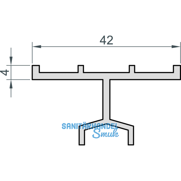 MACO HS Fhrungsschiene oben universal nieder, silber, L=5000 mm (N20915)