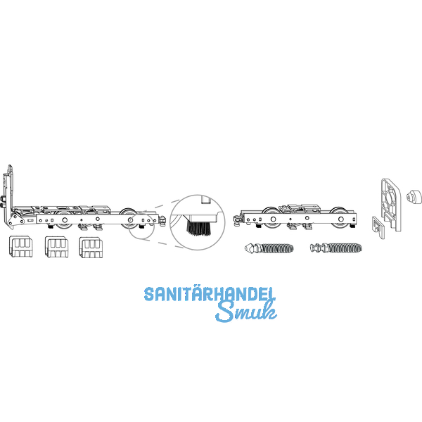 MACO HS Grundkarton Laufwagen 300 kg, mit Brsten, silber (103065)