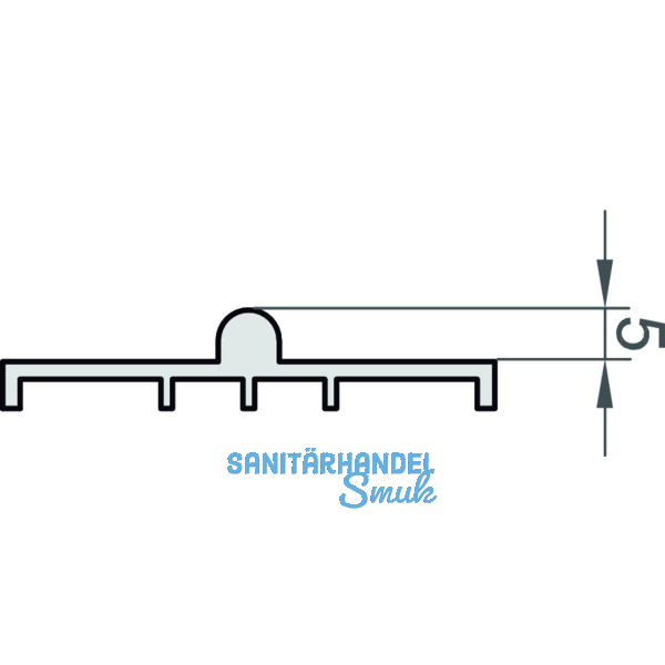 MACO HS Laufschiene unten flach, H=5 mm, silber, L=5000 mm (N20215)