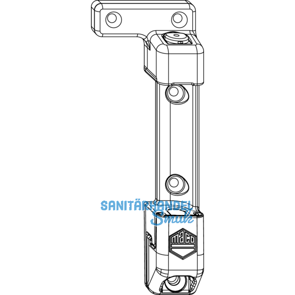 MACO Scherenlager MAMMUT 180 kg, mit 9 mm Tragezapfen, wei, rechts (212542)