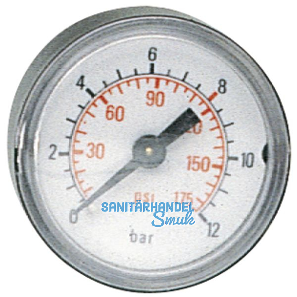 Druckluft Manometer 40 mm 0 - 10 bar mit Auengewinde hinten 1/8\"
