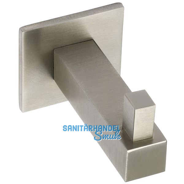 Mantelhaken Tikal mit Platte 35 x 35 mm, H 39 mm, T mm, Edelstahl gebrstet