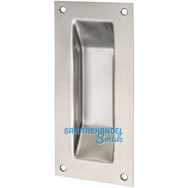 Schiebetrmuschel eckig, 90 x 200, f. Schrauben M5, Edelstahl matt