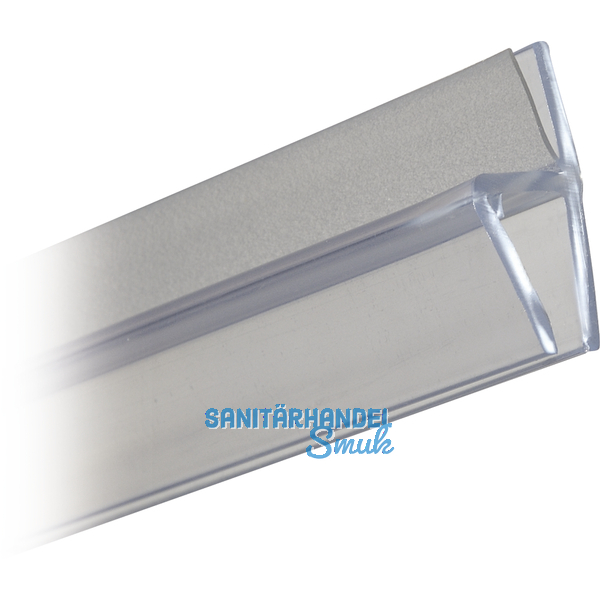 Frontanschlagprofil 180 Grad, fr 6 - 8 mm, Lnge 2500 mm, transparent 69051