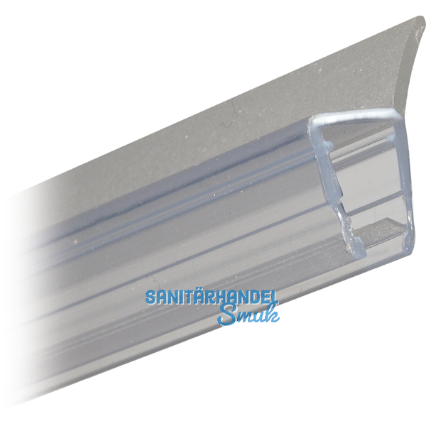 Dichtprofil seitlich mit Lippe fr 6 - 8 mm, Lnge 2010 mm, transparent