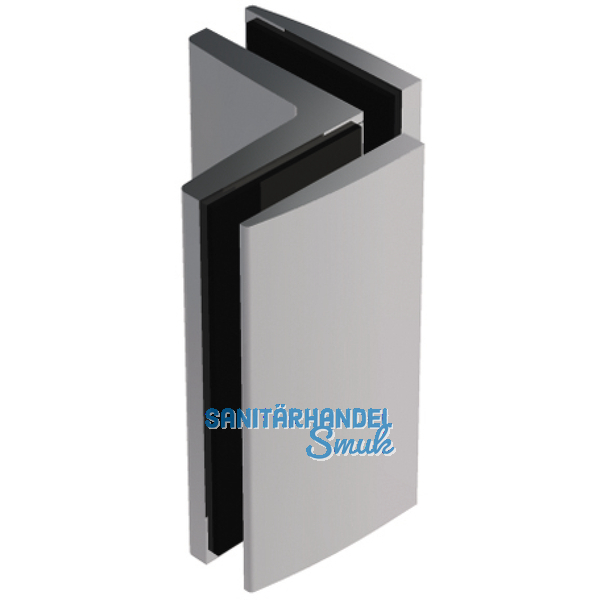 Winkelverbinder Bella, 90 Glas-Glas m. Langloch, Messing verchr. pol.(81083.31)