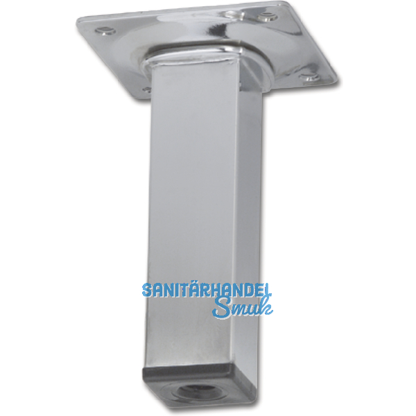 Mbelfu Quadratrohr 25x25 mm, Lnge 200 mm, Stahl verchromt