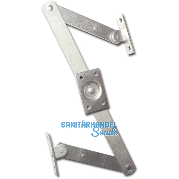 Oberlicht-Z-Schere, Angriffarm 150 mm, Mittelstck 350 mm, Stahl verzinkt