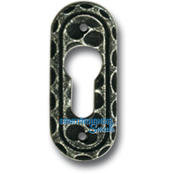 HRTNAGL Zylinderrosette PZ,oval, 30 x 42 mm, Stahl verzinkt schwarz lackiert