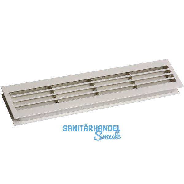 Lftungsgitter fr Zimmertren, 454 x 90 mm, TS 40 mm, Kunststoff cremewei