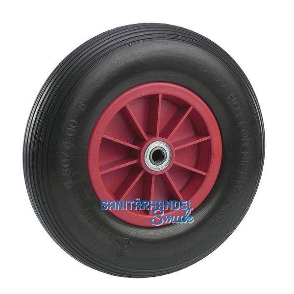 Pannensicheres PU-Rad  400 x 100 x 20 mm Rillenprofil Nabe 88 mm