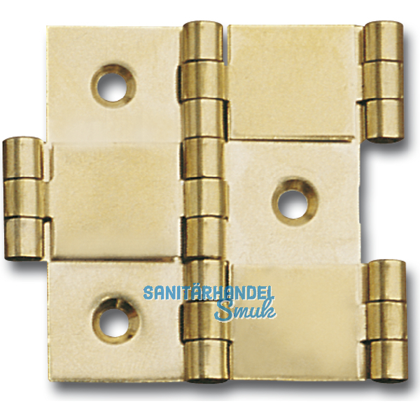 Paravantscharnier 60x26 mm, Holzstrke 20 mm, Messing poliert