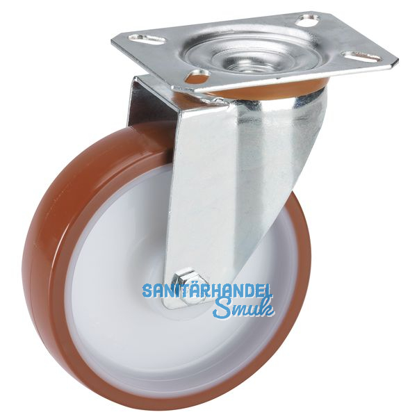 Polyamid-Lenkrolle mit Rollenlager 100 x 30 mm/Platte 100 x 85 mm