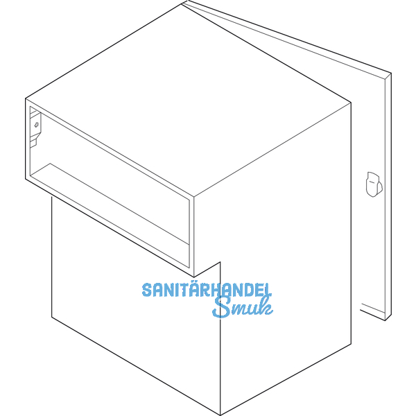 Durchwurfbriefkasten gerade, 300x330x205 mm, Mauerstrke 225 mm, Stahl verzinkt
