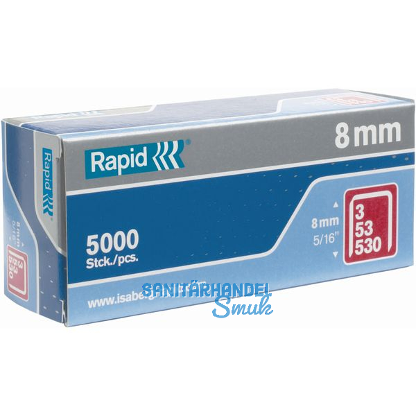 RAPID Klammern Type 53 6 mm aus Stahldraht (5000 Stck)